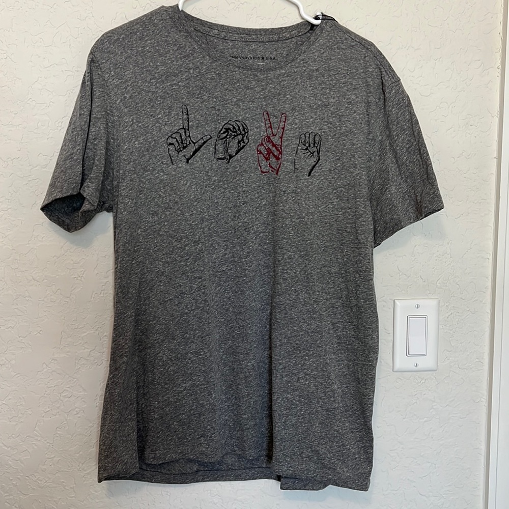 John Varvatos Gray Love Shirt